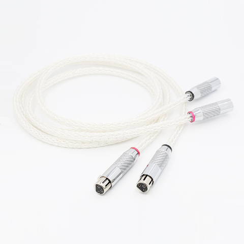 Câble Audio XLR à 16 brins plaqué argent, 8g, haut de gamme, Fiber de carbone, 3 broches ► Photo 1/6