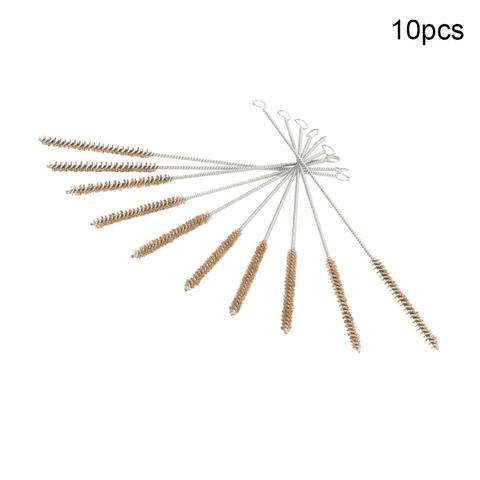 Nouveau 2 pièces/5 pièces/10 pièces 0.8cm diamètre laiton fil Tube brosse poignée métallique fil de cuivre brosse de nettoyage 30cm longueur totale outil à main ► Photo 1/6