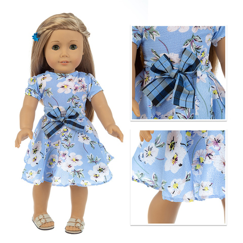 Ensemble de robe d'automne pour fille américaine, vêtements de poupée de 18 pouces, chaussures non incluses, nouvelle collection ► Photo 1/6