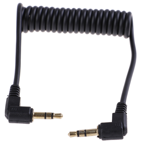 1 pc câble Audio enroulé Jack Angle droit 90 degrés 3.5mm Aux M/M câble pour voiture Mobile ligne MP4 lecteur 3.5mm AUX cordon câble ► Photo 1/5