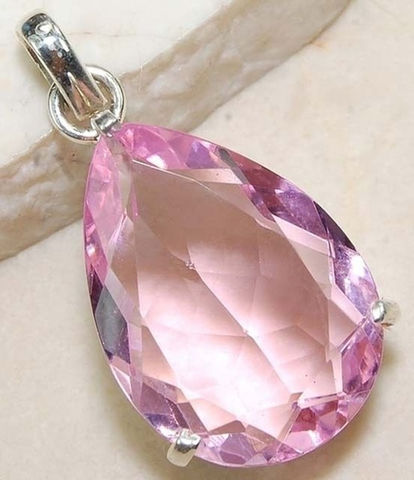 Pendentif goutte d'eau en Zircon rose, grand cristal, élégant, pour femmes, bijoux à la mode, accessoires de mariage, de fiançailles (sans chaîne) ► Photo 1/1