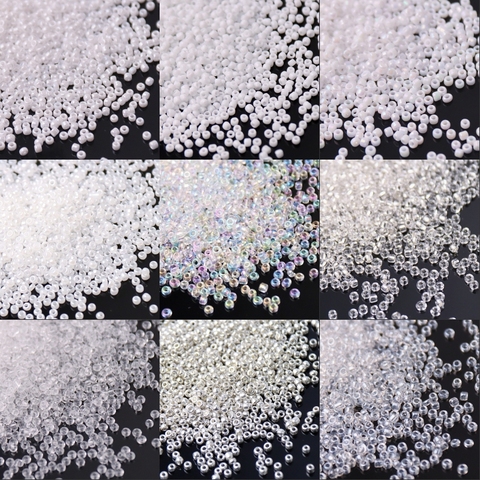Perles de rocaille en verre tchèque, séries blanches, perles d'espacement rondes de différentes tailles 1.5mm 2mm 3mm 4mm pour bricolage, fabrication de bijoux, accessoires pour vêtements ► Photo 1/6