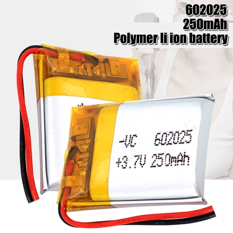 3.7V 250mah 602025 li-polymère batterie Rechargeable pour PSP montre intelligente LED lampes Bluetooth haut-parleurs Mini caméras ► Photo 1/6