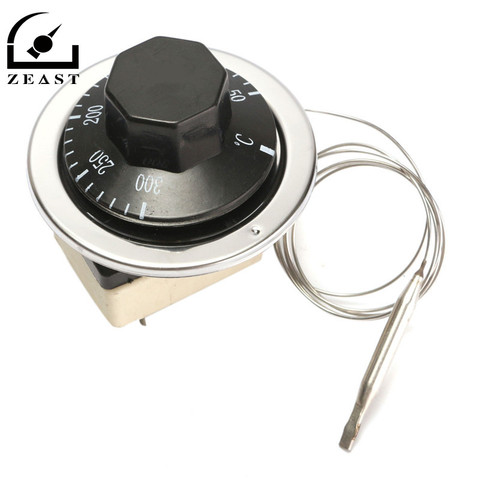 Thermostat ca 250V 16A 50-300/50-400 degrés Celsius bouton liquide croissant régulateur de température NO NC pour four électrique ► Photo 1/6