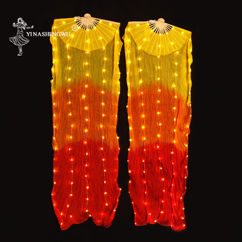 Accessoires de danse du ventre à LED avec batterie, 1 paire de lumières en soie pour femmes brillantes, voile de Performance ► Photo 1/6