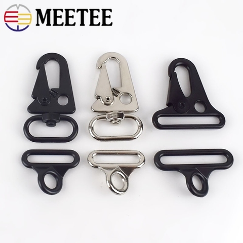 Meetee-ensemble de 2/5 fermoirs en carbone homard, doubles boucles pour sac à dos, sangle de ceinture, Clips suspendus, porte-clés BF247 ► Photo 1/6