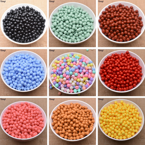 Perles en plastique, nuages acryliques, couleurs mélangées bon marché, rondes, sucre, pour bijoux à bricoler soi-même fabrication de 8mm, 100 pièces ► Photo 1/6