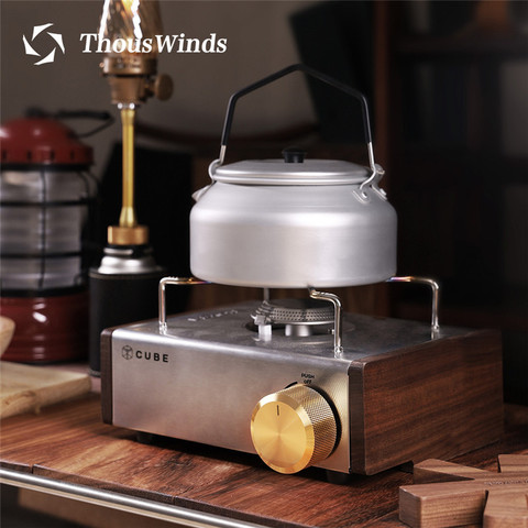 Theus wind – CUBE de poêle à gaz, boutons en laiton, panneaux latéraux en bois, accessoires décoratifs, boutons en laiton ► Photo 1/6