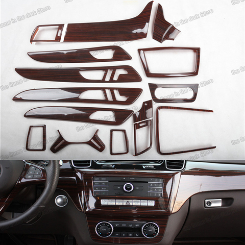 Lsrtw2017 garniture de tableau de bord de poignée de porte de panneau de vitesse de Console centrale de voiture pour Mercedes Benz ML GL W166 X166 2012 2013 2014 2015 2016 ► Photo 1/2