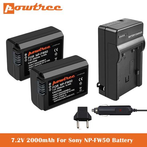 Batterie de caméra NP-FW50 + chargeur, accessoires pour Sony A6000, A6500, A6300, A7, A7II, A7RII, A7SII, A7S, A7S2, A7R, A7R2, A5100, RX10 ► Photo 1/6