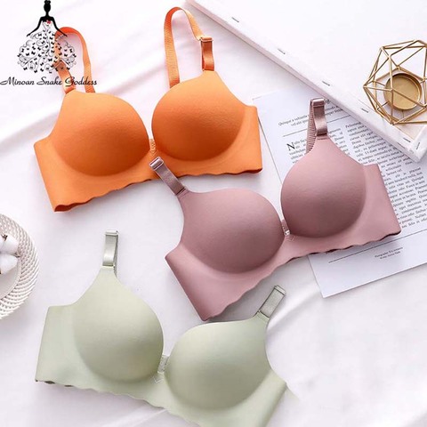 Queenral soutien gorge femme soutien gorge invisible soutien gorge soutien soutiens-gorge sans couture pour femmes sous-vêtements Lingerie Push Up sans couture Bralette sans fil brassière confortable intimes ABC tasse ► Photo 1/6