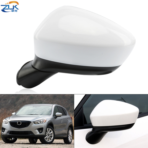 ZUK – rétroviseur de porte extérieure pliable électrique, 8 broches, pour Mazda CX-5 2013 2014, avec clignotant LED, chauffant, non peint ► Photo 1/6