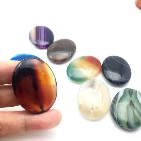 Cabochon en Onyx noir pour la fabrication de bijoux, perles en pierre naturelle, trou droit, 30x40MM, 1 pièces, livraison gratuite ► Photo 1/6