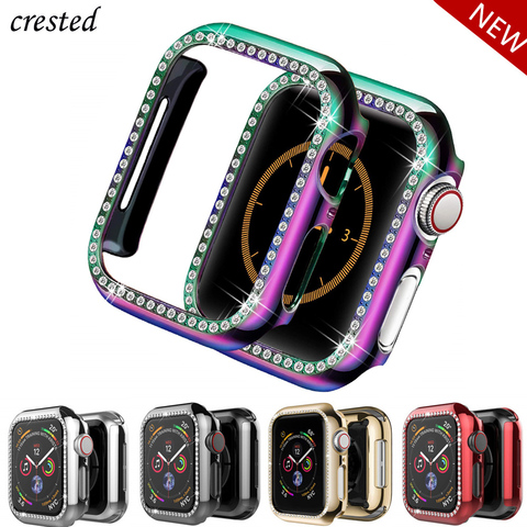 Housse pour Apple watch boîtier 44mm 40mm iWatch 42mm 38mm diamant pare-chocs protecteur Apple watch série 6 5 4 3 2 SE accessoires ► Photo 1/6