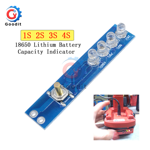 1S 2S 3S 4S 18650 indicateur de capacité de batterie au Lithium testeur de LED panneau d'affichage indicateur de niveau de puissance batterie Lithium Li-ion lipo ► Photo 1/6