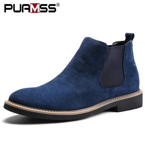 2022 nouveaux hommes bottes De haute qualité en daim cuir Chelsea bottes hommes automne bottes pour hommes Botas Zapatos De Hombre Chaussure Homme ► Photo 1/6