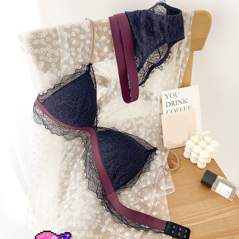 Sous-vêtements Sexy, sans fil, soutien-gorge en dentelle, sous-vêtements floraux, bonnet Triangle pour jeunes filles, Lingerie intime ► Photo 1/6