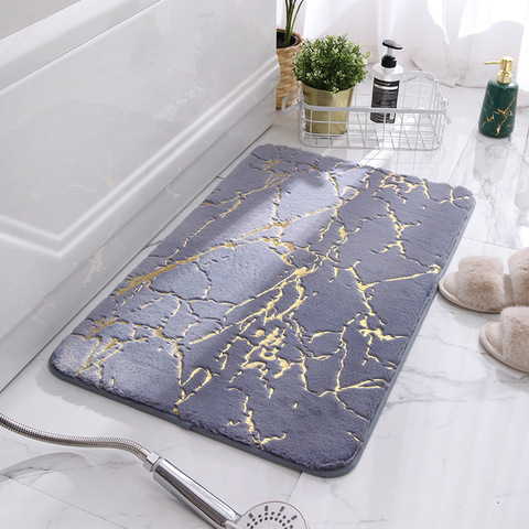 Faux lapin fourrure tapis de salle de bain tapis de bain moderne maison tapis de sol pour salon chambre toilette baignoire côté coussinet anti-dérapant ► Photo 1/6