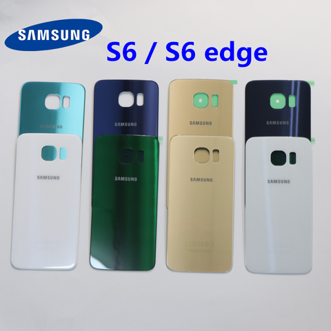 Coque arrière en verre pour SAMSUNG Galaxy S6 edge, compatible modèles G920F, G925F, G920, G925, SM-G920F ► Photo 1/6