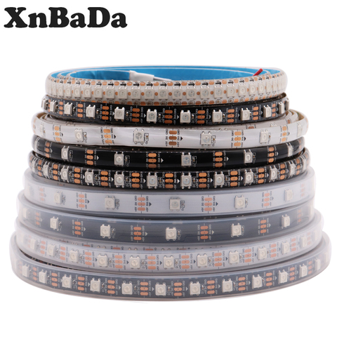 Bande lumineuse RGB Led intelligente, adressable individuellement, étanche IP30/65/67, DC5V WS2812B WS2812, noir/blanc, PCB ► Photo 1/6