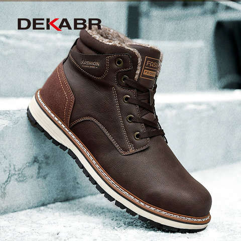 DEKABR 2022 nouvelles bottes de neige de protection et résistant à l'usure semelle homme bottes chaudes et confortables bottes de marche d'hiver grande taille 39-46 ► Photo 1/6