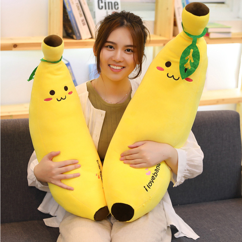 40-90cm géant doux dessin animé sourire banane en peluche jouets en peluche fruits coussin oreiller créatif filles Valentine cadeau en peluche poupée ► Photo 1/6