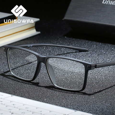 Lunettes noires TR90 pour hommes, monture d'ordinateur, pour myopie optique, Anti-lumière bleue, verres sur Prescription ► Photo 1/6