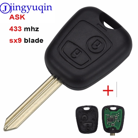 Jingyuqin – housse de clé télécommande à 2 boutons, 433mhz, pour Peugeot Partner Expert Boxer SX9 et citroën Elysee ► Photo 1/1