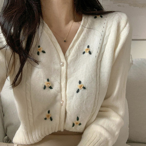 Cardigans Vintage surdimensionnés pour femme, pull tricoté, ample, avec boutons, nouvelle collection automne hiver ► Photo 1/6