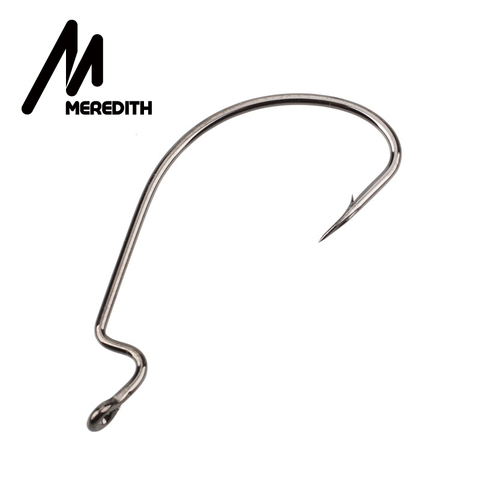 MEREDITH – hameçon de pêche en acier au carbone, crochet à décalage large, pour ver doux, 5/0 #-8 #, carpe, bar, 50 pièces ► Photo 1/6