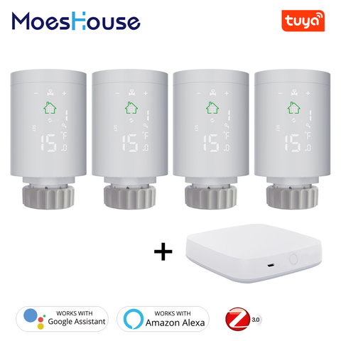 Tuya ZigBee3.0 actionneur de radiateur intelligent régulateur de température de vanne de radiateur thermostatique Programmable 2MQTT configuration avec Alexa ► Photo 1/6