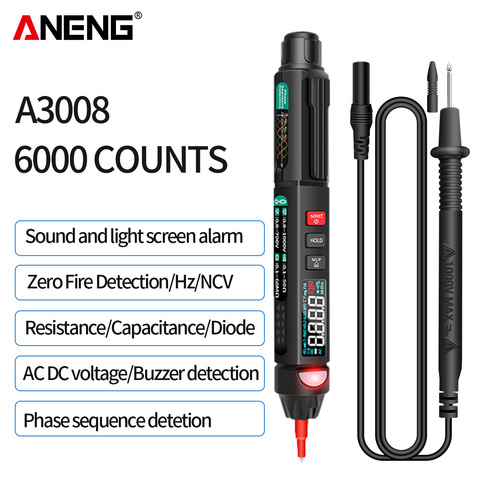 ANENG A3008 Digital 6000 compte Intelligent professionnel multimètre capteur stylo testeur courant mètre sans Contact voltmètre ► Photo 1/6