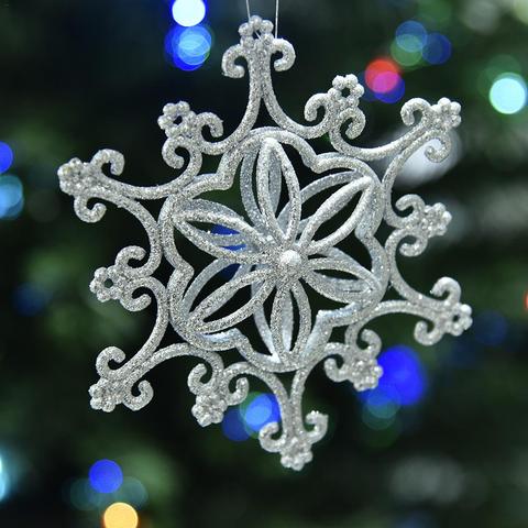 Pendentifs pour arbre de noël, décorations de nouvel an, boules creuses, flocons de neige, étoiles à cinq branches, cœurs creux ► Photo 1/6