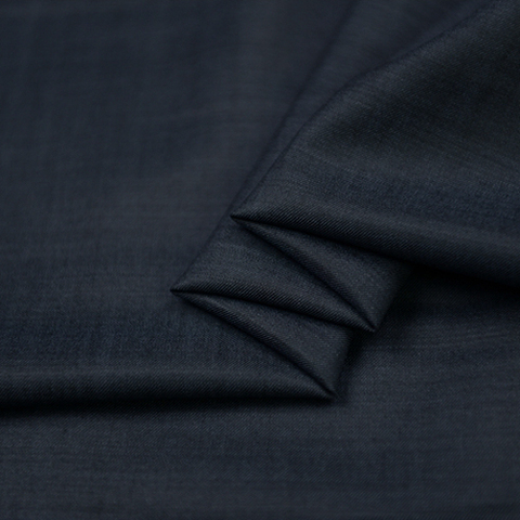 Tissu peigné en laine bleu marine | Laine 95% 5% viscose 285g/mètre, bleu foncé, WF173 ► Photo 1/5