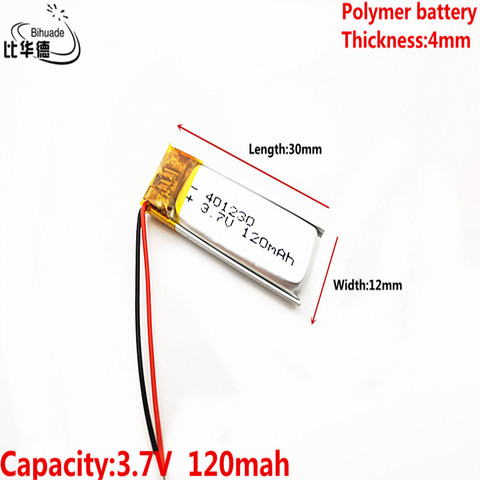 Batterie au lithium polymère 3.7 V, 401230 041230, personnalisable, vente en gros, certification de qualité CE FCC ROHS MSDS, livraison gratuite ► Photo 1/4