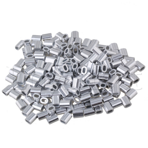 Manchons de virole en aluminium ovales pour câbles métalliques de 1mm, 200 pièces ► Photo 1/3