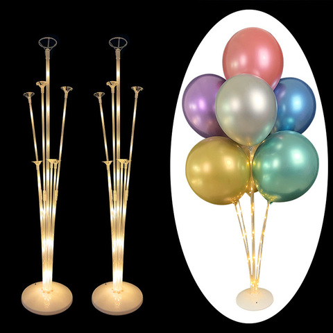 Support de ballons confettis, 7Tubes, colonne, pour fête prénatale, pour enfants, pour fête d'anniversaire, pour mariage, fournitures de décoration ► Photo 1/6