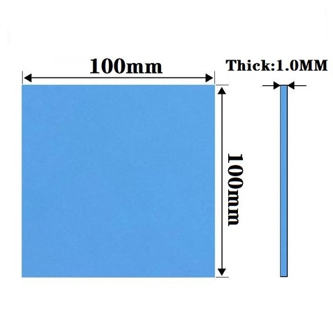 Coussin en Silicone conducteur de refroidissement pour CPU GPU, 100mm x 100mm x 1mm, dissipateur thermique de haute qualité ► Photo 1/6