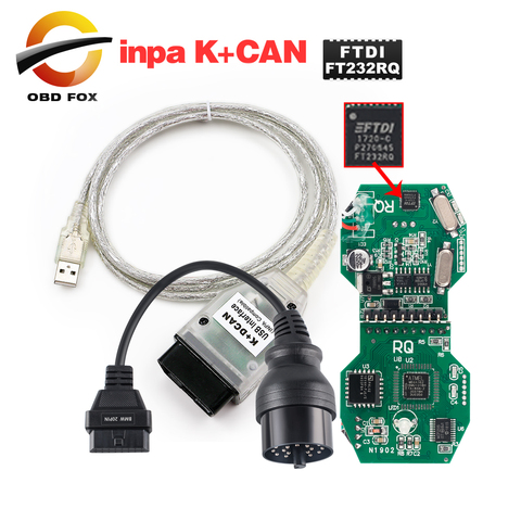 Pour BMW INPA K + CAN K DCAN, avec puce FT232RL, avec interrupteur, câble d'interface USB avec 20 broches ► Photo 1/6