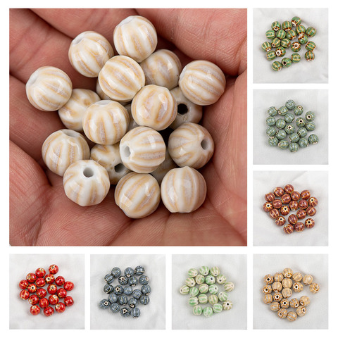 Perles en céramique de qualité en forme de pastèque, porcelaine de chine, Specail, 11 #20 pièces, # hye14 ► Photo 1/6