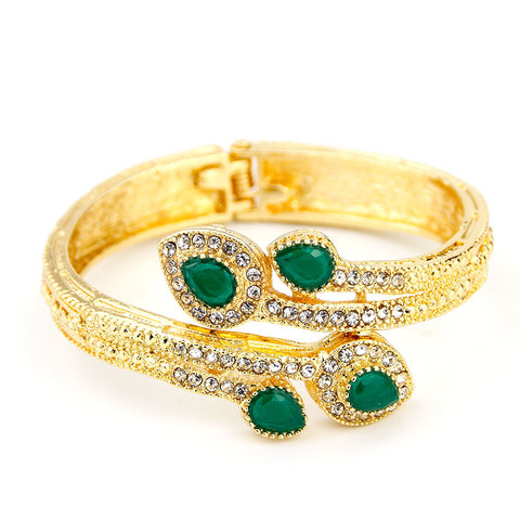 Sunspicems – Bracelet à breloques en forme de cœur marocain pour femme, bijoux de mariée ou de mariage, avec strass indiens, couleur or abstrait, cadeau d'amour ► Photo 1/6