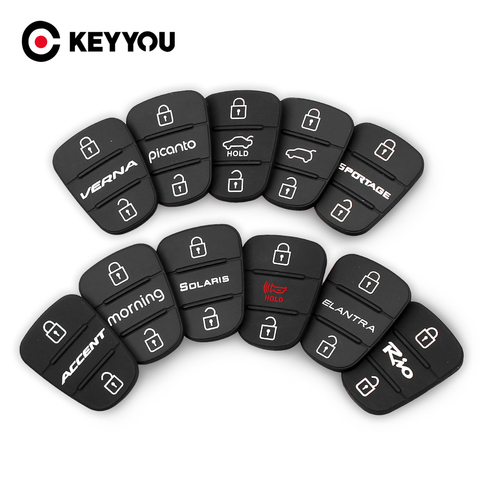 KEYYOU – coque de clé de voiture pliable à 3 boutons, en caoutchouc, pour Hyundai Picanto, Solaris, RIO, Sportage, Elantra, Kia Verna ► Photo 1/6