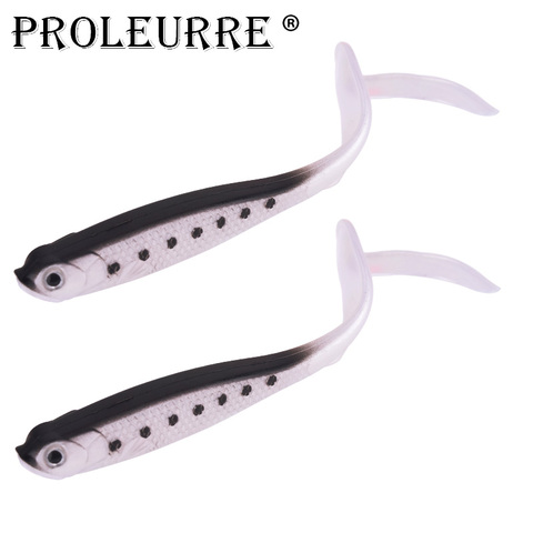 Leurre wobbler en Silicone souple avec queue, appât artificiel pivotant pour la pêche en mer, yeux 3D, 12cm, 6g, 1 pièce ► Photo 1/6