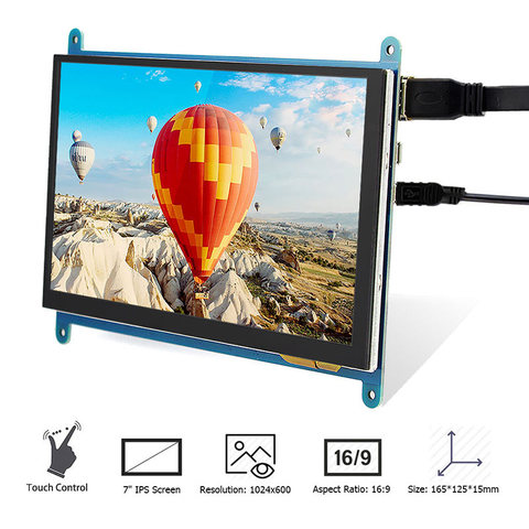 Framboise Pi 4B affichage 7 pouces écran tactile capacitif 1024X600 HD LCD moniteur 7 pouces RPI affichage pour framboise Pi 3B + ► Photo 1/6