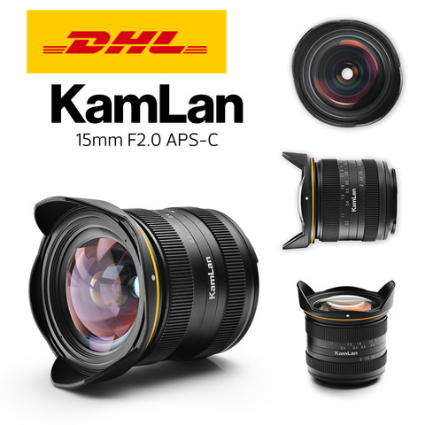 Kamlan – objectif de caméra grand angle 15mm f2.0, mise au point manuelle, sans miroir, pour Canon M/Sony E/Fuji X/M43 ► Photo 1/6