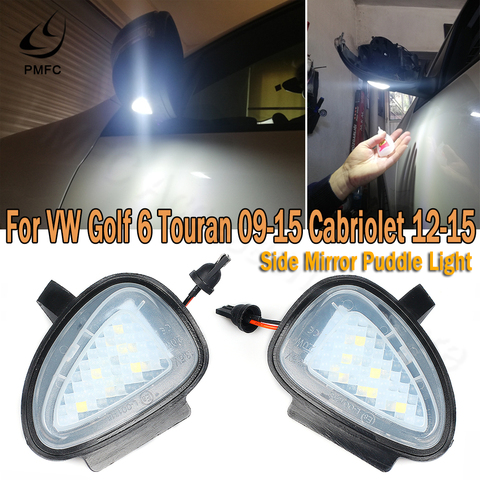 PMFC LED miroir latéral flaque lumineuse 1 paire pour vw Golf 6 2009-2015 Golf Cabriolet 2012-2015 Touran 2009-2015 sans erreur ► Photo 1/6