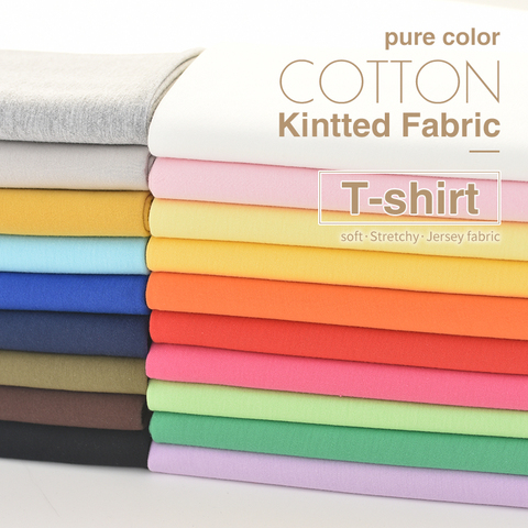 Tissu côtelé en coton, spandex, haute qualité, pour l'été, T-shirt, hauts, tissu Jersey extensible, manchette, 50cm ► Photo 1/6