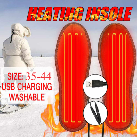 Semelles intérieures électriques chauffantes rechargeables, chargeur USB, pour chaussures, unisexe, pour chaussures d'hiver, chauffe-pieds, bottes ► Photo 1/6