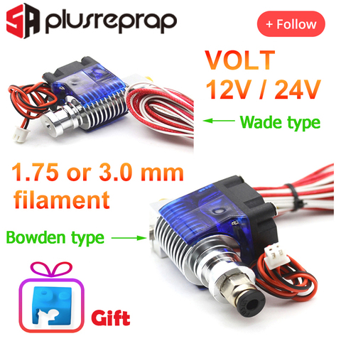 V6 j-head 12V 24V tout en métal Hotend Wade ou Bowden extrudeuse chauffage thermistance ventilateur buse dissipateur de chaleur pour 1.75/ 3mm 3D imprimante partie ► Photo 1/5