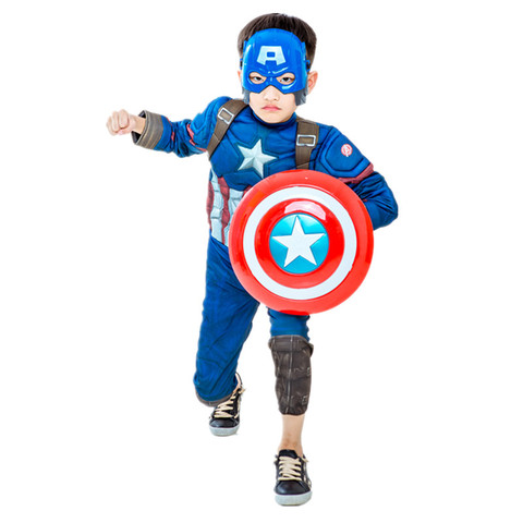 Enfants film fantaisie super-héros capitaine hiver Cosplay Muscle Costume garçon/fille Halloween masque bouclier carnaval fournitures ► Photo 1/6